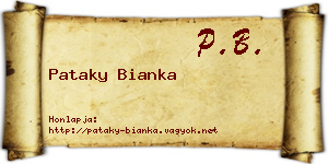 Pataky Bianka névjegykártya